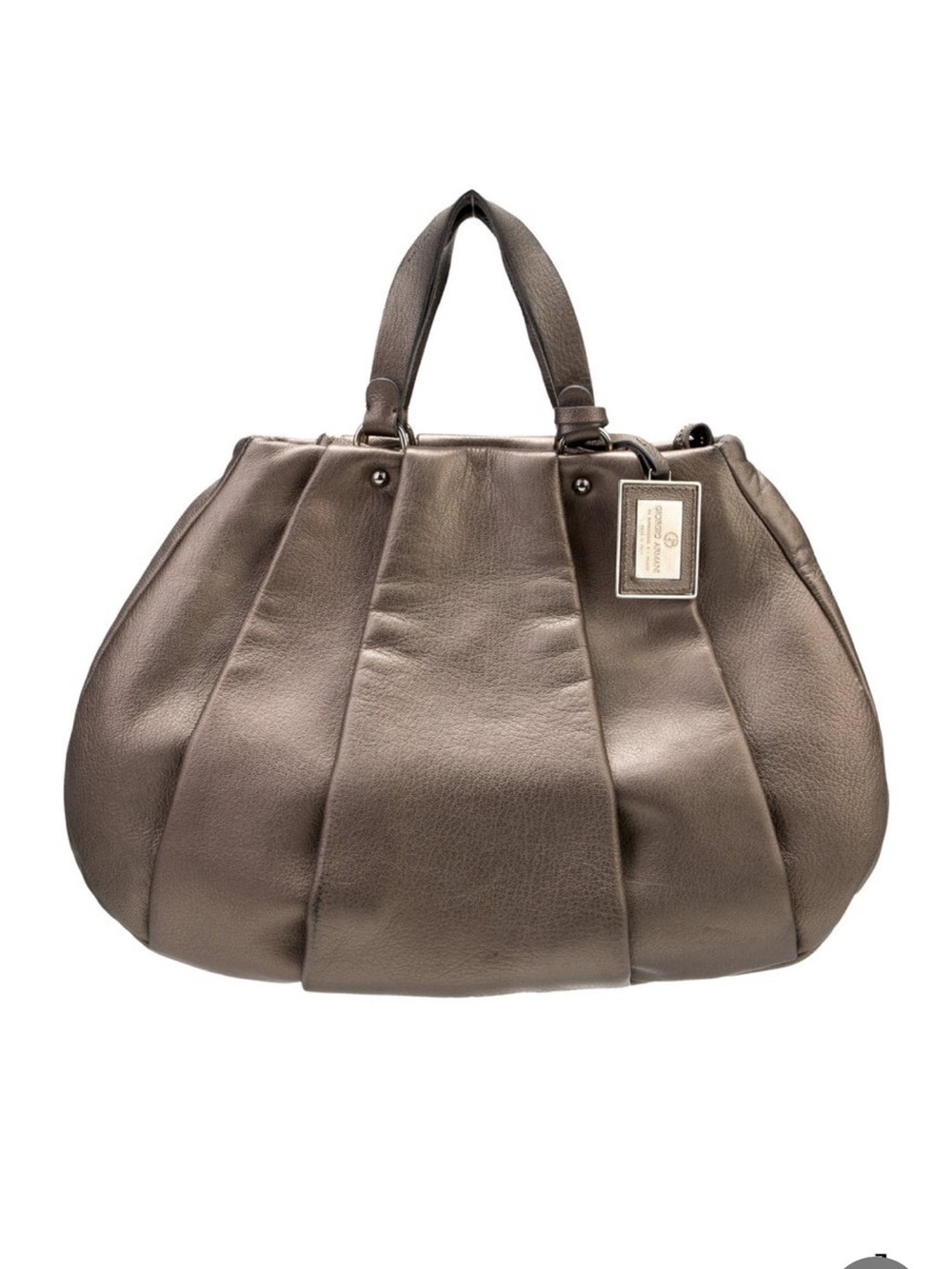 Elegant Brown Leather Satchel Handbag